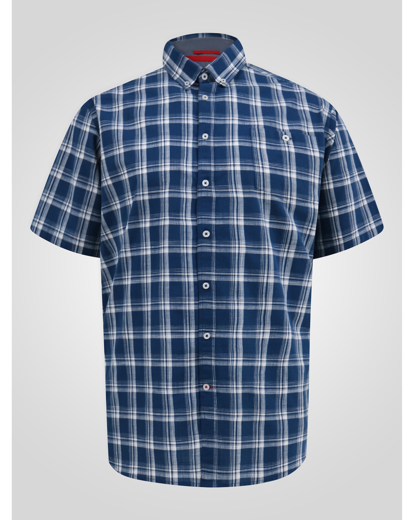 New In - D555 Morris S/S Navy Check B/D Shirt