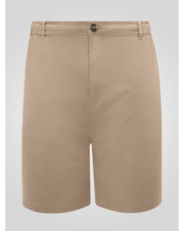 SPENCER 1-D555 Sand Full Elastic Waist Stretch Shorts With Drawcord