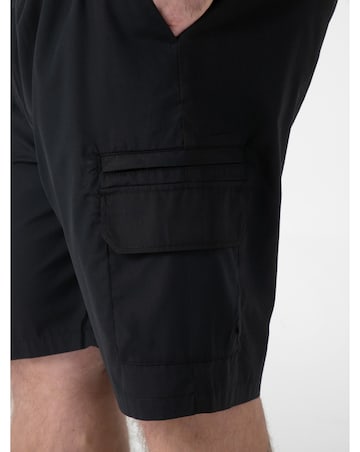 THOMAS-D555 Full Elastic Waist Stretch Shorts With Leg And Back Zipper Pocket