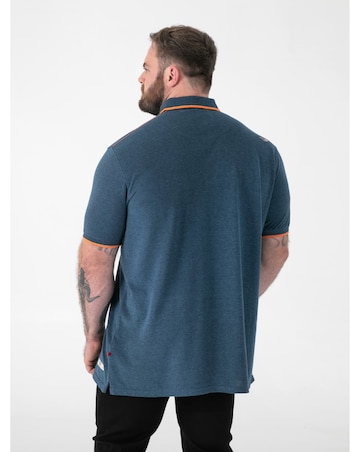 HARVEY 3-D555 Teal Pique Polo With Jacquard Collar And Cuffs With Chest Pocket
