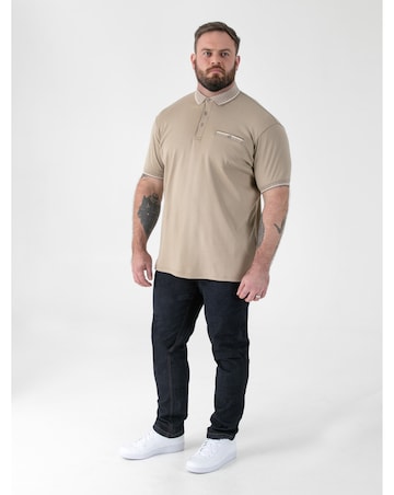 BARRETT 1-D555 Stone Interlock Polo With Jacquard Collar And Cuff With Pocket