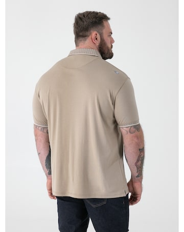BARRETT 1-D555 Stone Interlock Polo With Jacquard Collar And Cuff With Pocket