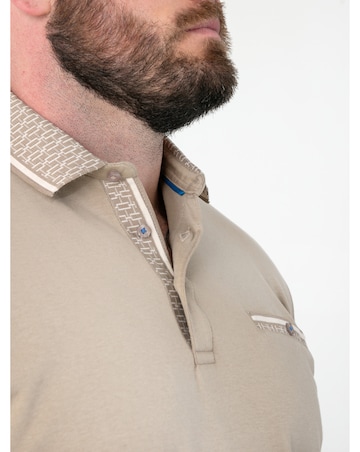 BARRETT 1-D555 Stone Interlock Polo With Jacquard Collar And Cuff With Pocket