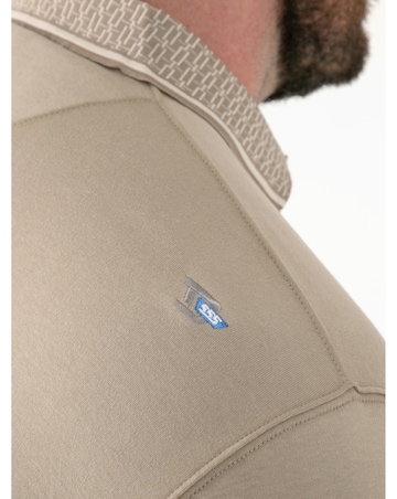 BARRETT 1-D555 Stone Interlock Polo With Jacquard Collar And Cuff With Pocket