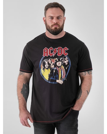 D555 Big And Tall Hugh Official Acdc Highway To Hell Printed -Shirt - Black