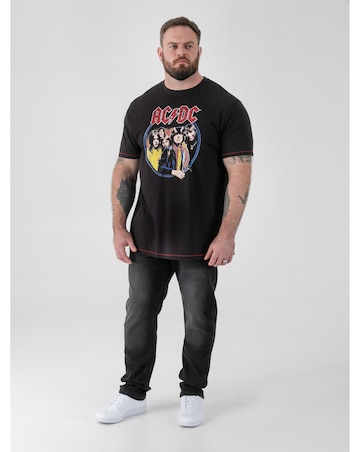 D555 Big And Tall Hugh Official Acdc Highway To Hell Printed -Shirt - Black