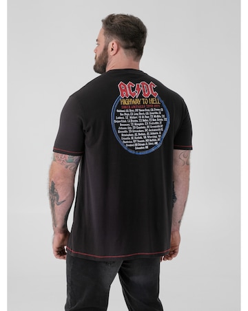 D555 Big And Tall Hugh Official Acdc Highway To Hell Printed -Shirt - Black