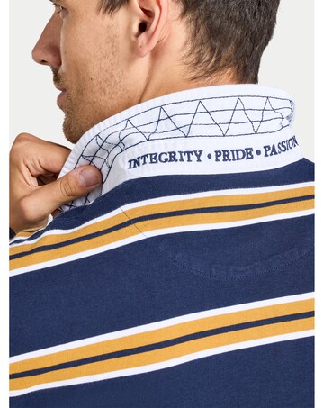Raging Bull L/S Tri Colour Stripe Rugby Shirt Navy