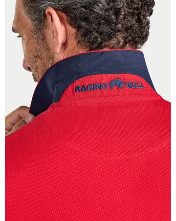 Raging Bull Contrast Sleeve Pique Polo Navy