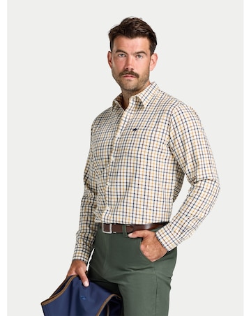 Raging Bull L/S Country Check Brushed Cotton Twill Shirt Mustard