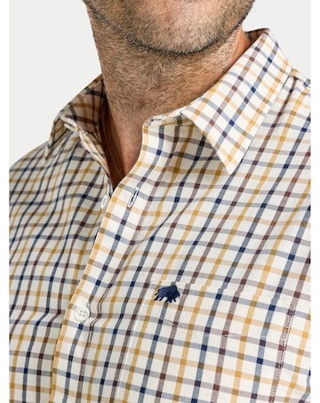 Raging Bull L/S Country Check Brushed Cotton Twill Shirt Mustard