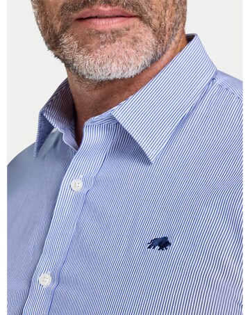 Raging Bull L/S Cadet Stripe Shirt Navy