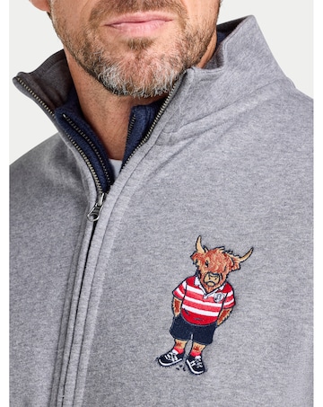 Raging Bull Zip Through Bully Sweat Grey Marl