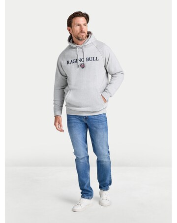 Raging Bull Hooded Signature Sweat Grey Marl