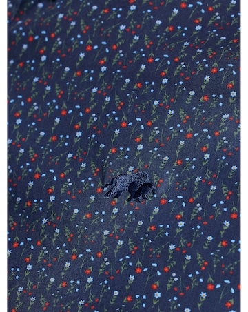 Raging Bull L/S Festive Floral Print Cotton Poplin Shirt Navy
