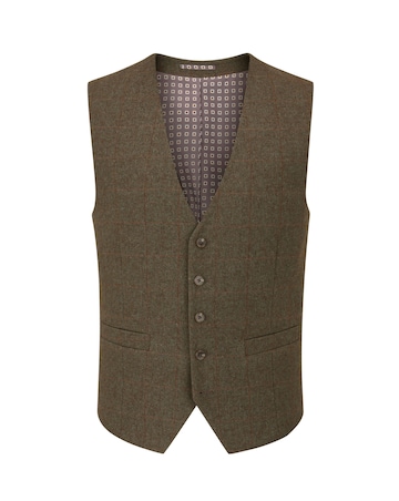 Skopes Cupar Sage Check Waistcoat