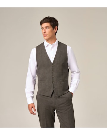 Skopes Heller Brown Check Suit Waistcoat