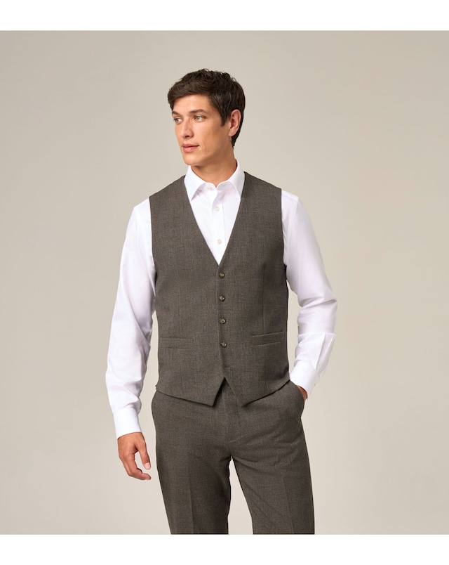 New In - Skopes Heller Brown Check Suit Waistcoat