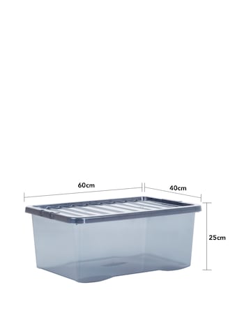 Wham Crystal 45L Grey Box And Lid 5pk