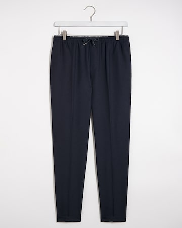 Navy Elasticated Cuffed Jogger Trousers