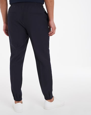 Navy Elasticated Cuffed Jogger Trousers