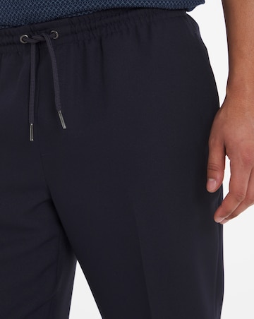 Navy Elasticated Cuffed Jogger Trousers