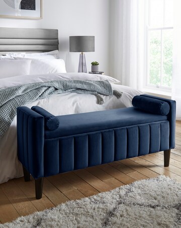 Eloise Winged Velvet Storage Ottoman