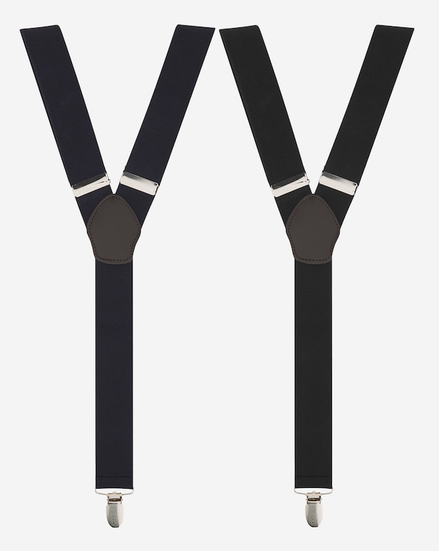 Jacamo Two Pack of Braces - Black/Navy