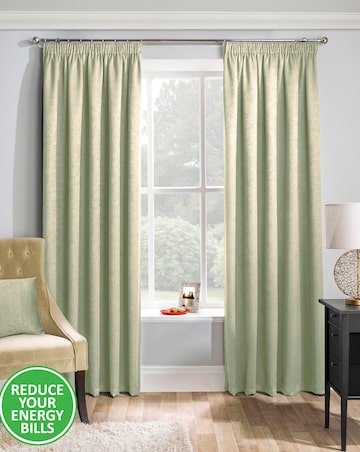Matrix Light Filtering Textured Embossed Pencil Pleat Thermal Curtain
