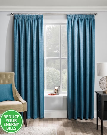 Matrix Light Filtering Textured Embossed Pencil Pleat Thermal Curtain