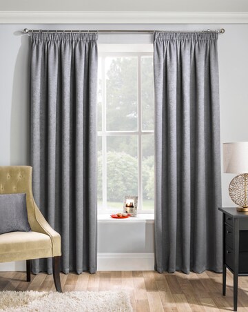 Matrix Light Filtering Textured Embossed Pencil Pleat Thermal Curtain