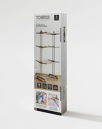 Tower 3 Tier Garment Rack Latte