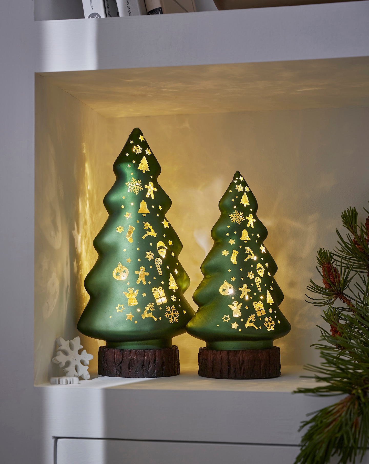 Set of 2 Light Up Christmas Trees