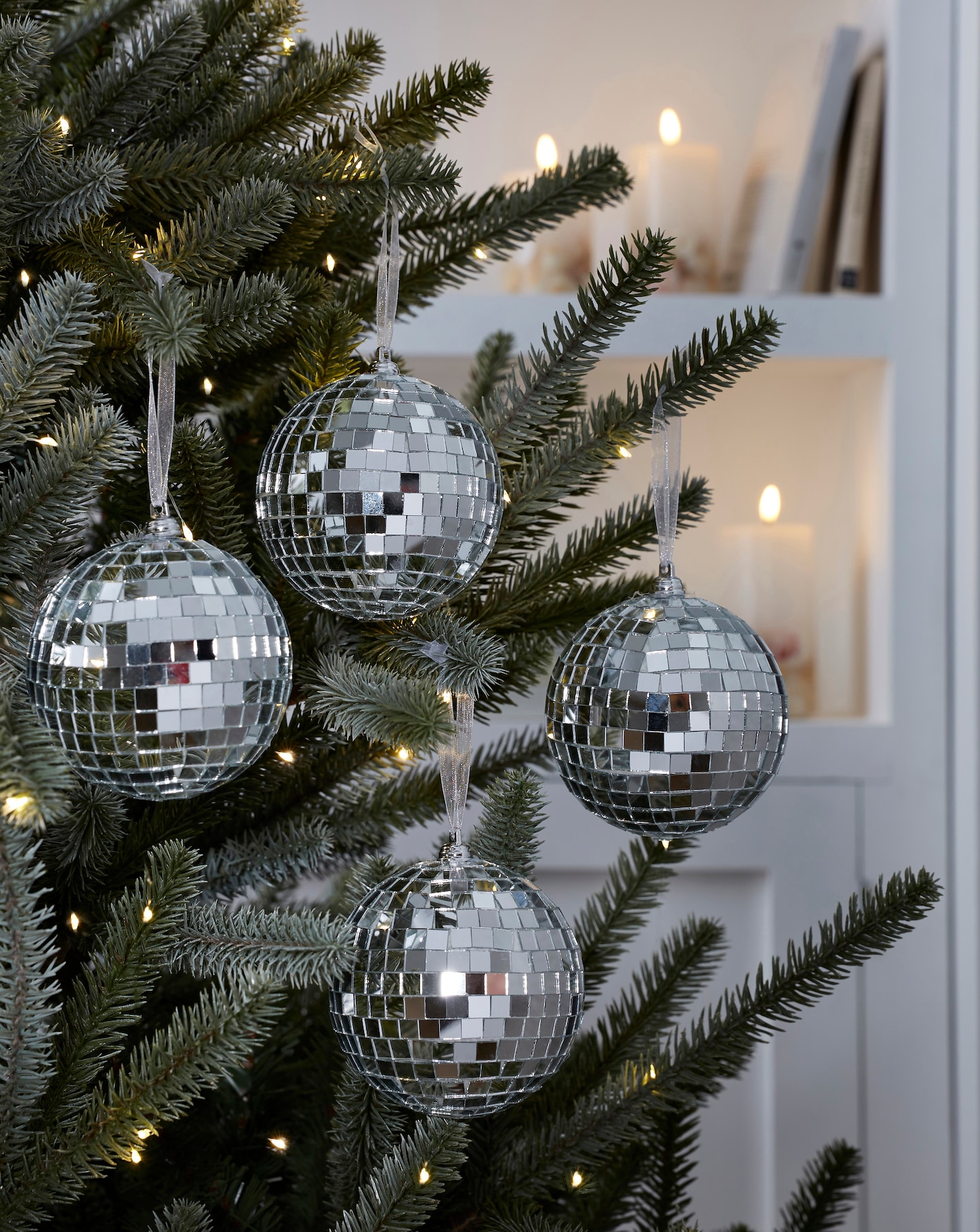 Set of 4 Disco Ball Baubles