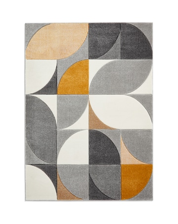 Think Rugs Matrix Modern Geometric Rug - Curves