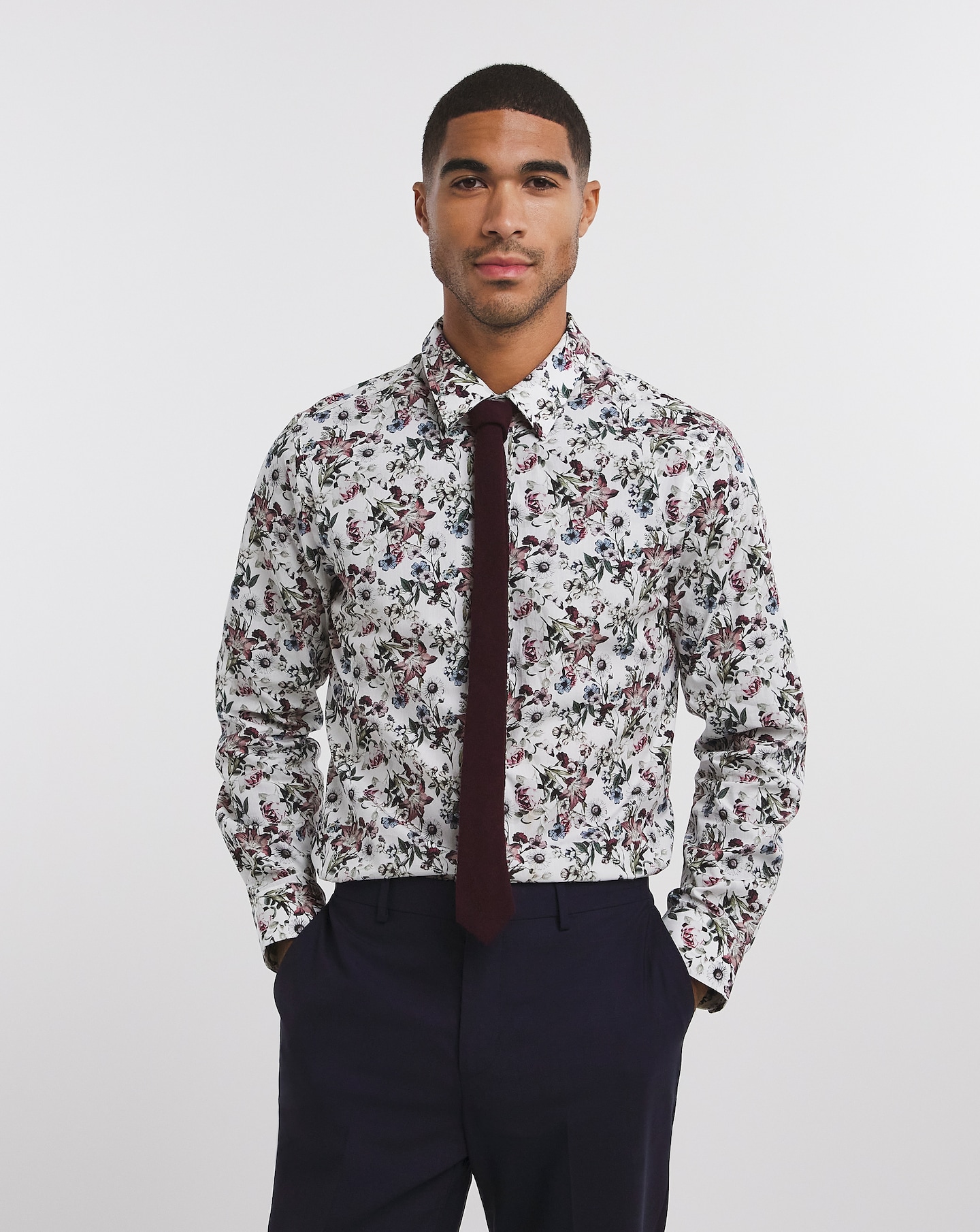 White Print William Hunt Formal Shirt