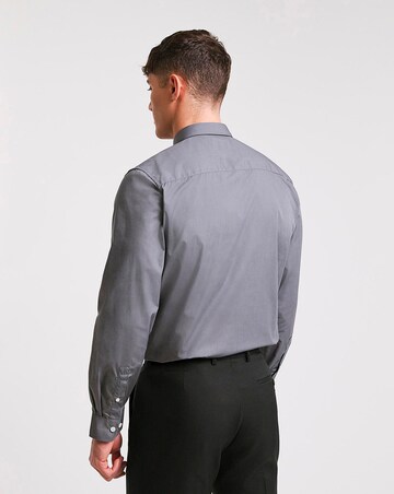 grey long sleeve button up shirt