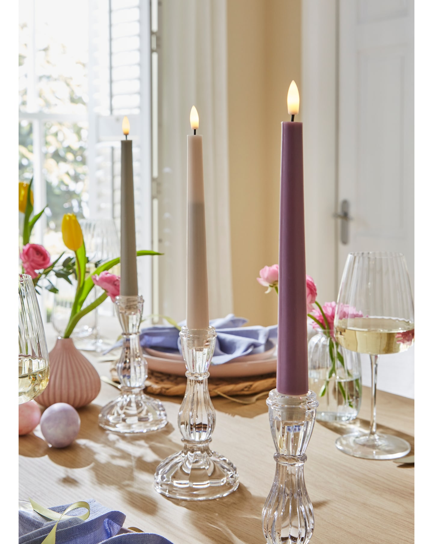 New In - Pastel Taper LED Candles