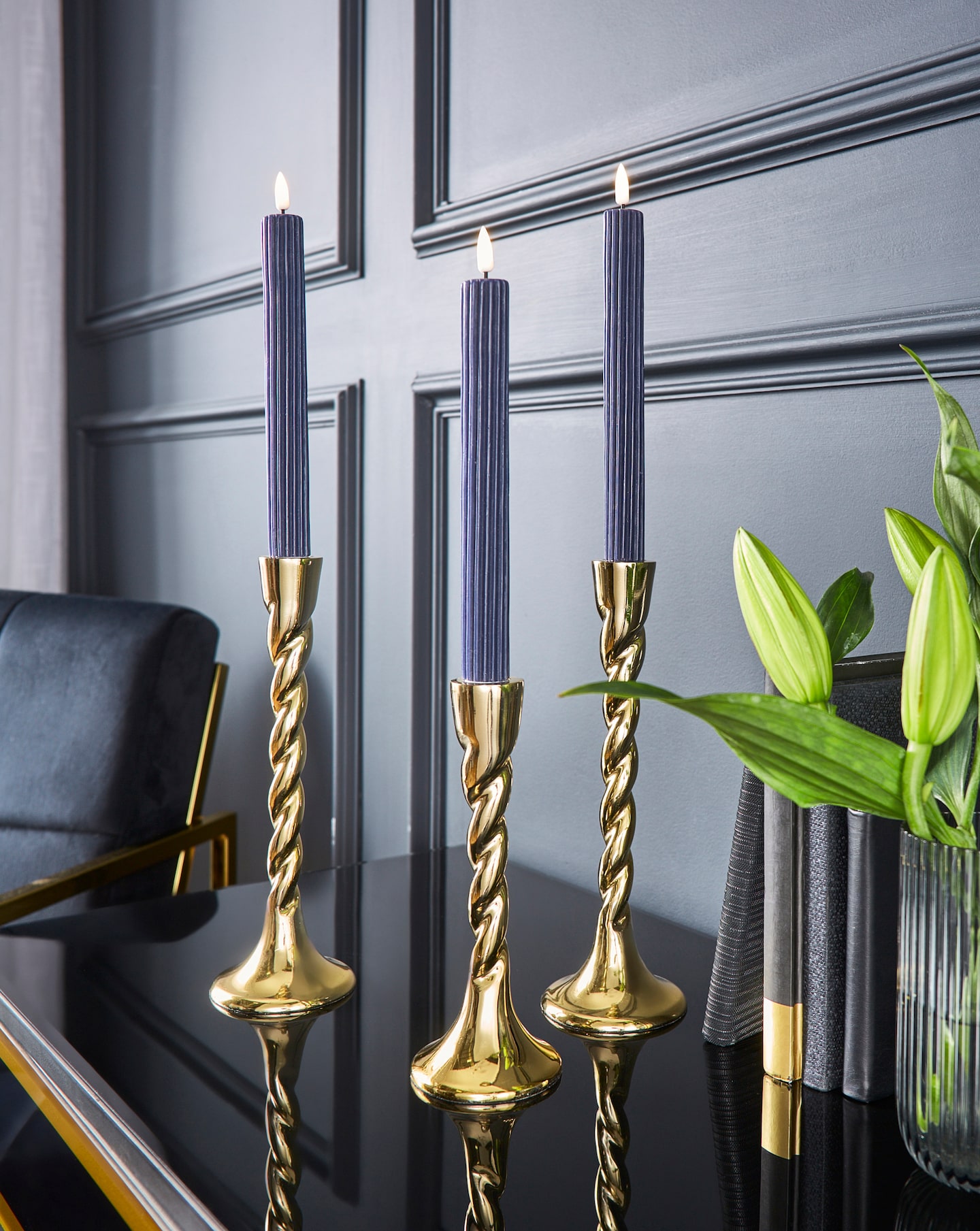 New In - Joanna Hope Set of 3 Ribbed LED Candles