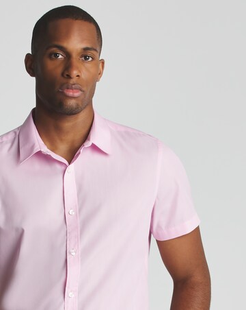 light pink short sleeve shirt