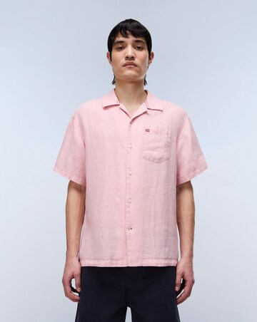 Napapijri Linen Short Sleeve Shirt - Pink