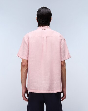 Napapijri Linen Short Sleeve Shirt - Pink