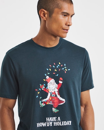 Western Santa Christmas Family Pyjamas - Mens
