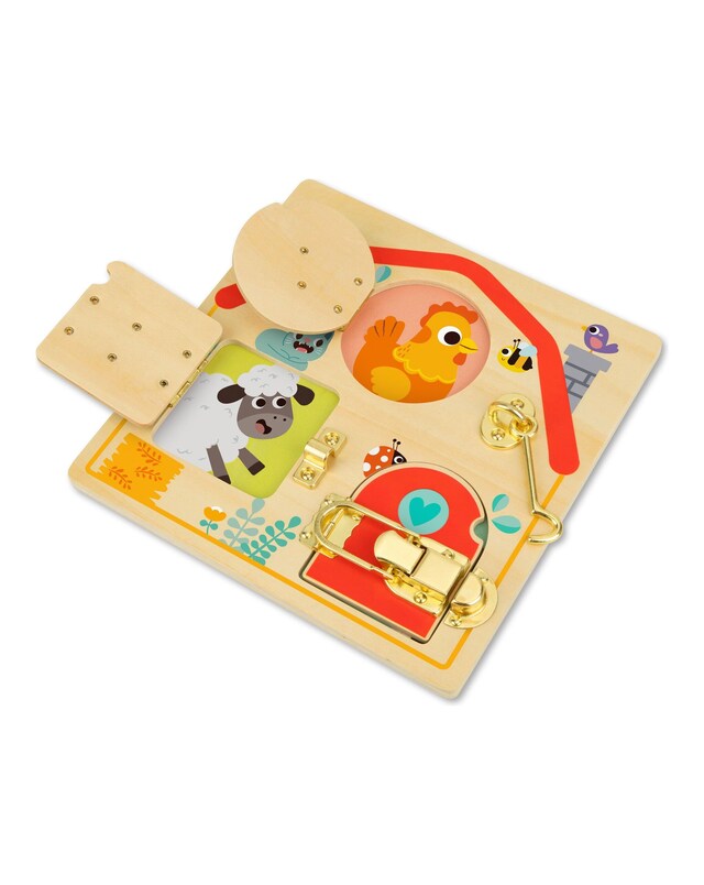 New In - Wooden Latches Activity Board