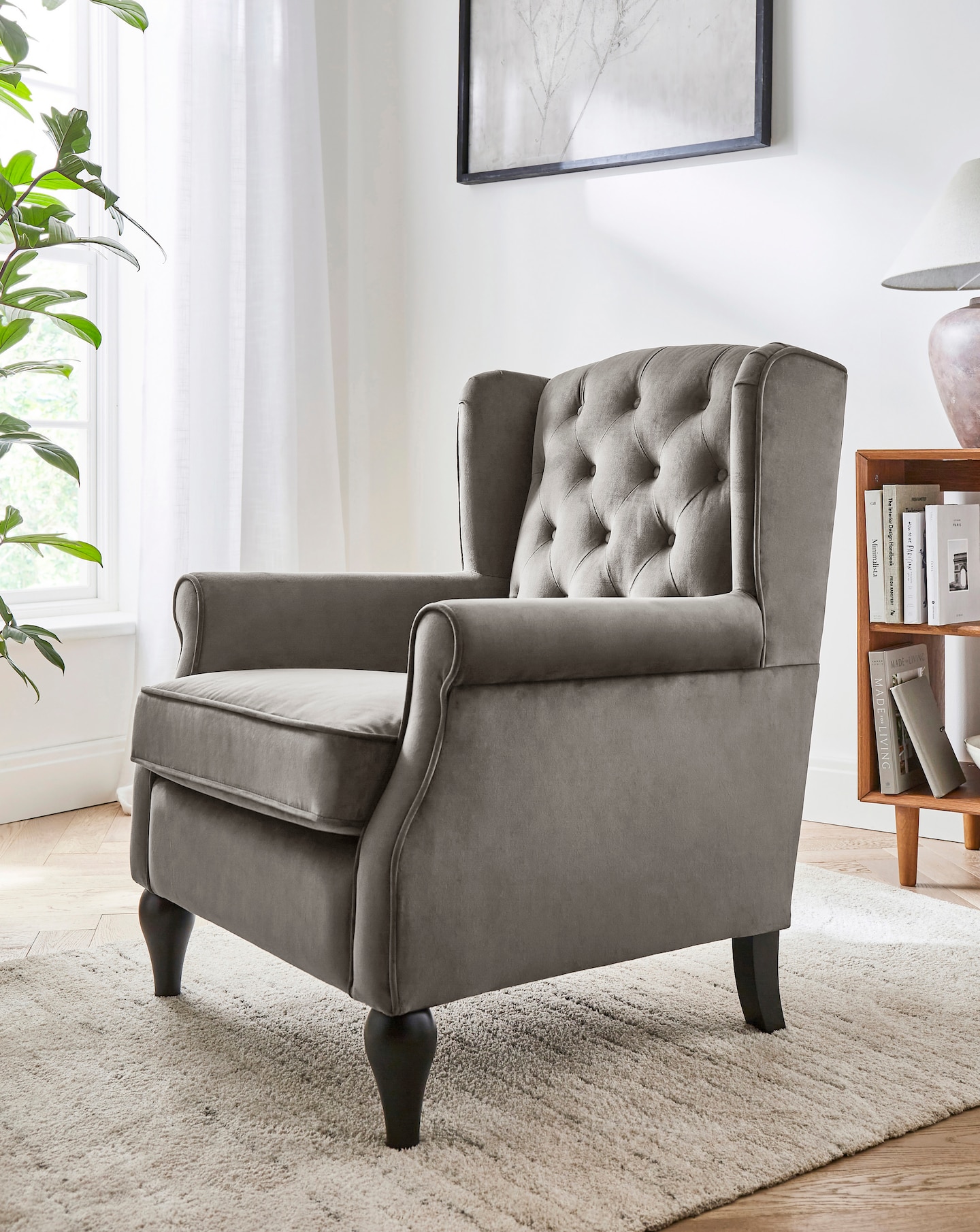 Bailey Velvet Wingback Armchair