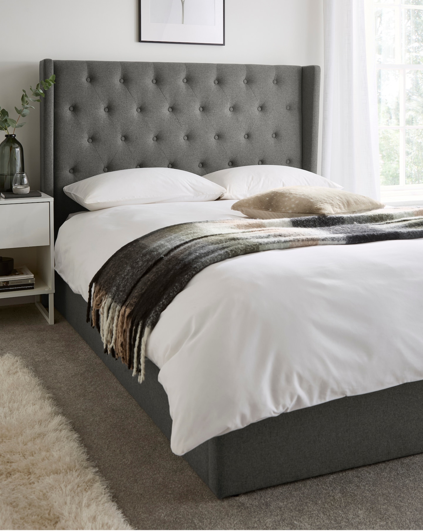 Allegra Fabric Bed with 3 Layer Mattress