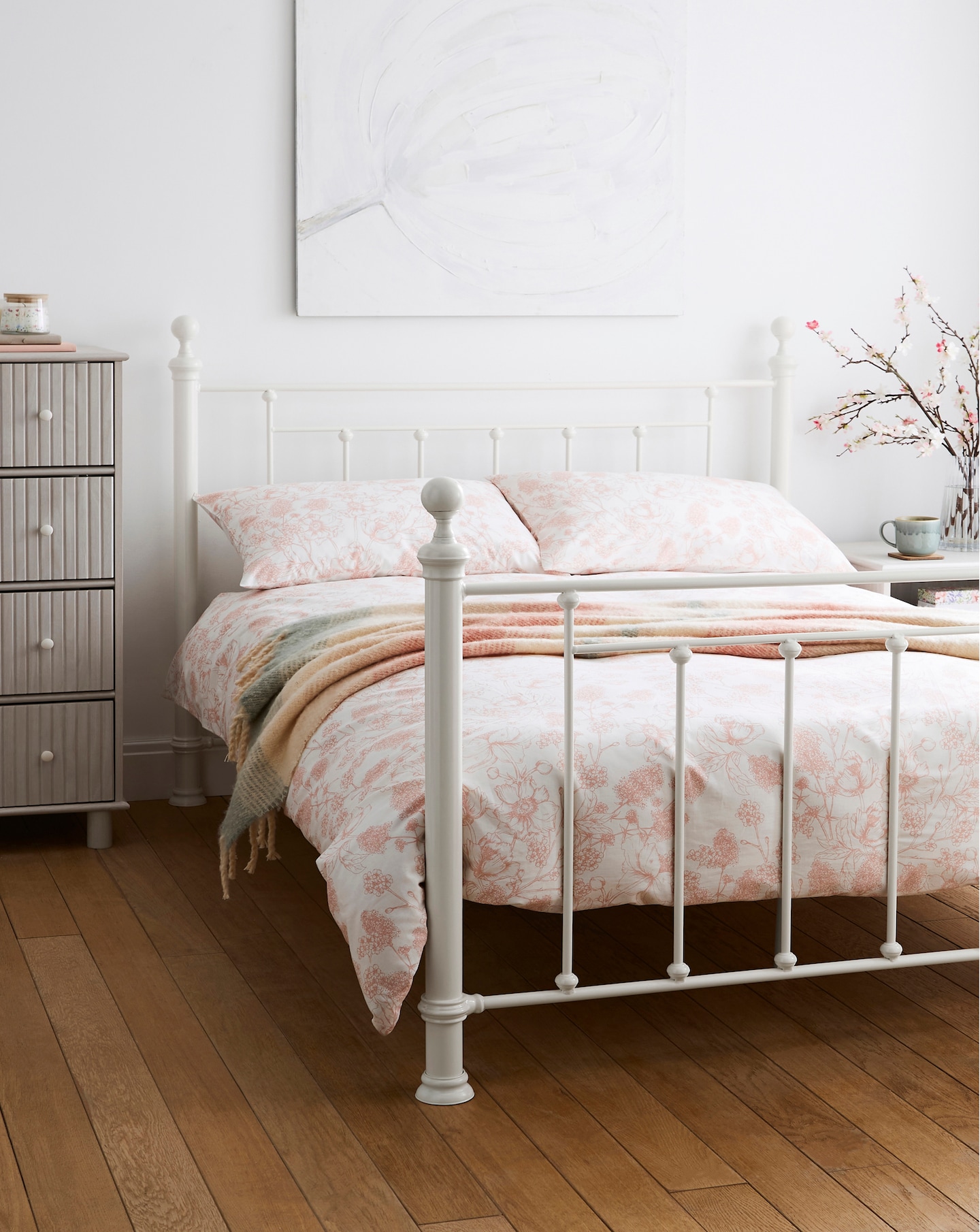 Julipa Lucie Bed Frame with 3 Layer Memory Foam Hybrid Mattress