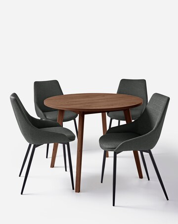 Oslo Table with 4 Etta Fabric Chairs