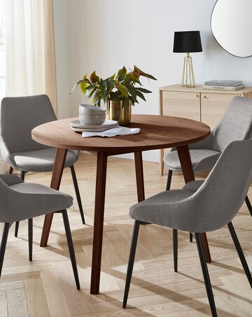Oslo Table with 4 Etta Fabric Chairs