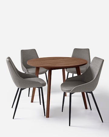 Oslo Table with 4 Etta Fabric Chairs